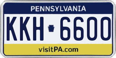 PA license plate KKH6600