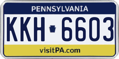 PA license plate KKH6603