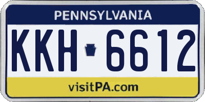 PA license plate KKH6612