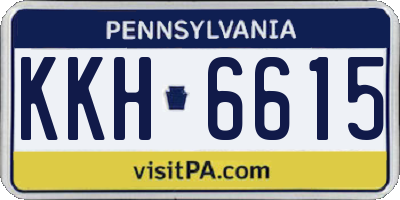 PA license plate KKH6615