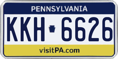 PA license plate KKH6626
