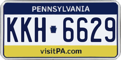 PA license plate KKH6629