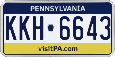 PA license plate KKH6643