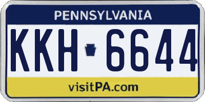 PA license plate KKH6644