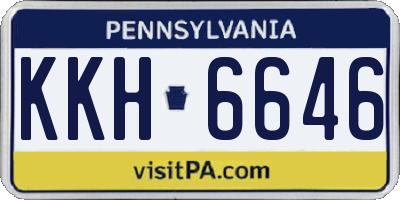 PA license plate KKH6646