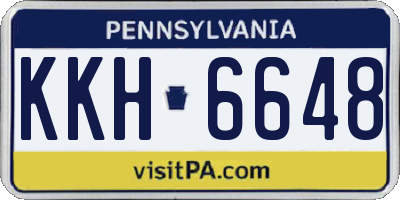 PA license plate KKH6648