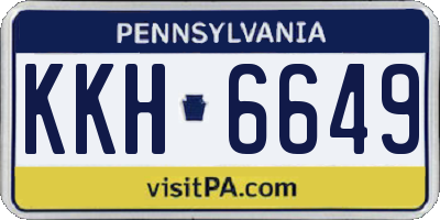 PA license plate KKH6649