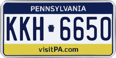 PA license plate KKH6650