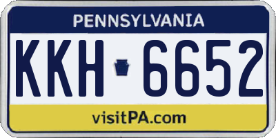 PA license plate KKH6652