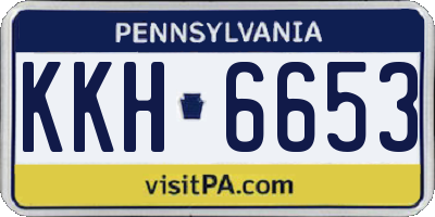 PA license plate KKH6653