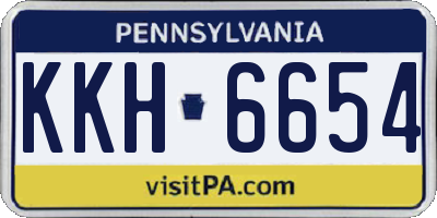 PA license plate KKH6654