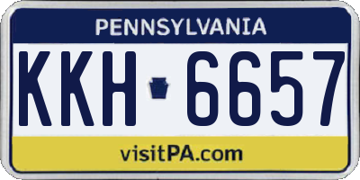 PA license plate KKH6657