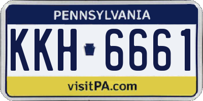 PA license plate KKH6661
