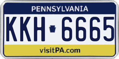 PA license plate KKH6665