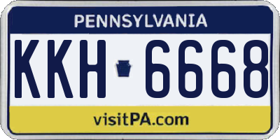 PA license plate KKH6668
