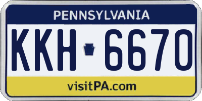 PA license plate KKH6670