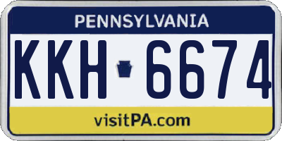 PA license plate KKH6674