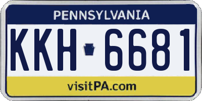 PA license plate KKH6681