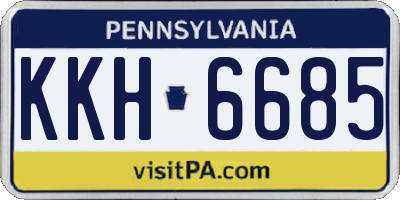 PA license plate KKH6685