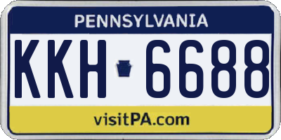 PA license plate KKH6688