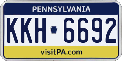 PA license plate KKH6692