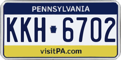 PA license plate KKH6702