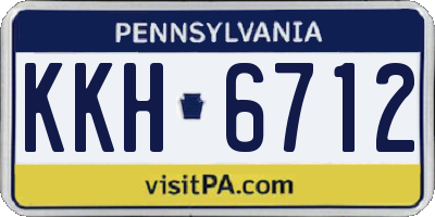 PA license plate KKH6712