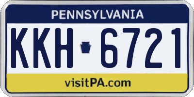 PA license plate KKH6721