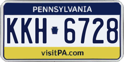 PA license plate KKH6728
