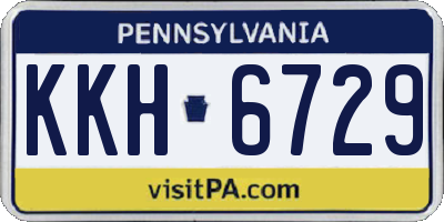 PA license plate KKH6729