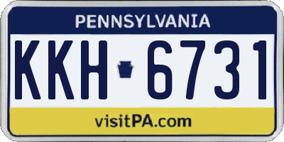 PA license plate KKH6731