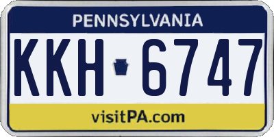 PA license plate KKH6747