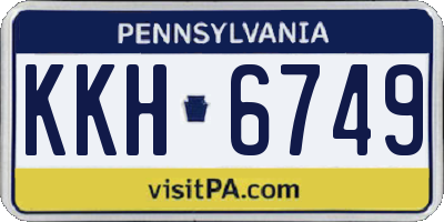 PA license plate KKH6749