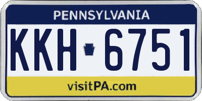 PA license plate KKH6751