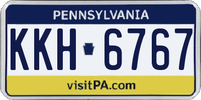 PA license plate KKH6767