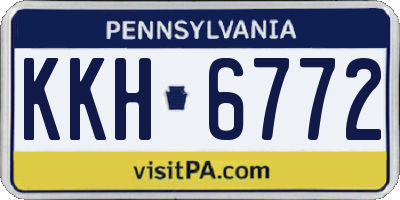 PA license plate KKH6772