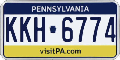 PA license plate KKH6774