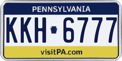 PA license plate KKH6777