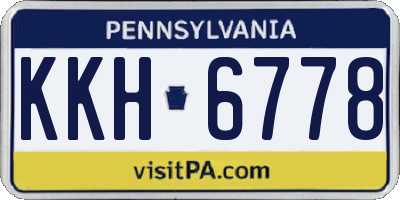 PA license plate KKH6778