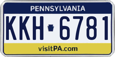 PA license plate KKH6781
