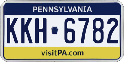 PA license plate KKH6782