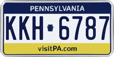 PA license plate KKH6787