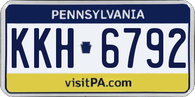 PA license plate KKH6792