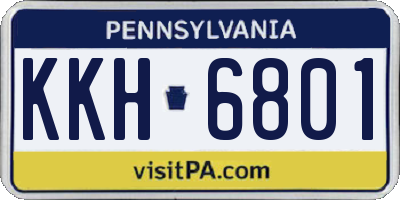 PA license plate KKH6801