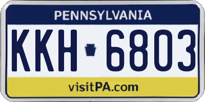 PA license plate KKH6803