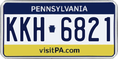 PA license plate KKH6821