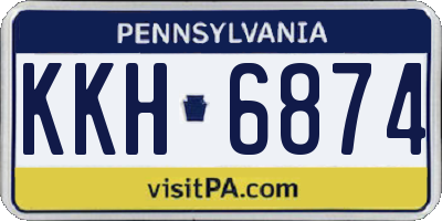 PA license plate KKH6874