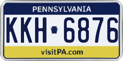 PA license plate KKH6876
