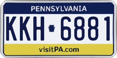 PA license plate KKH6881