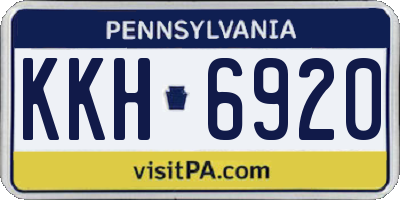 PA license plate KKH6920